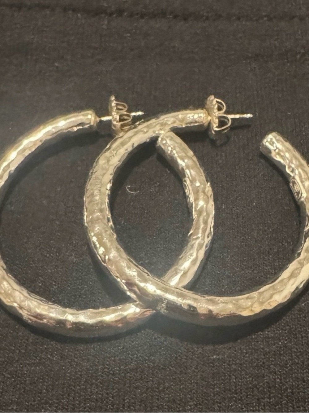 Ippolita Hammered Hoop Earrings in Shiny 925 silver